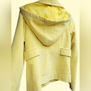 Tulle Bright Yellow Button-Up Jacket with Removeable Hood